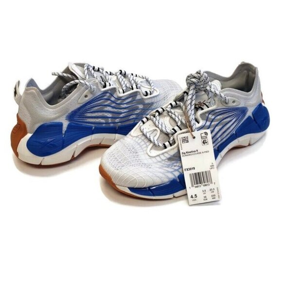 Reebok Zig Kinetica II Running Shoes Mens Size 4.5 Womens 6 FX3019 White Blue - Picture 8 of 8